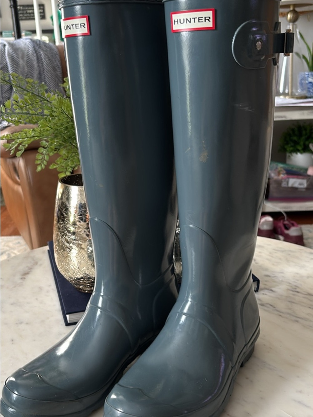 Hunter Tall Rain Boots in Slate grey
